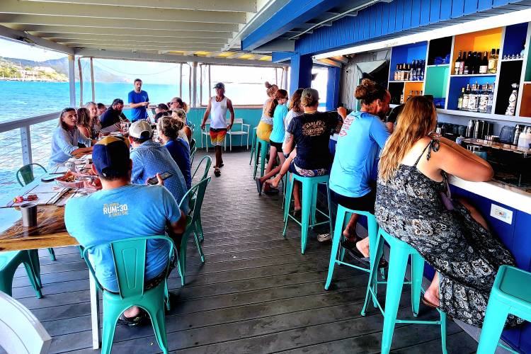 open air dining area at Sun and Sea bar and grill