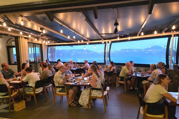 view from terrace at lionfish restaurant